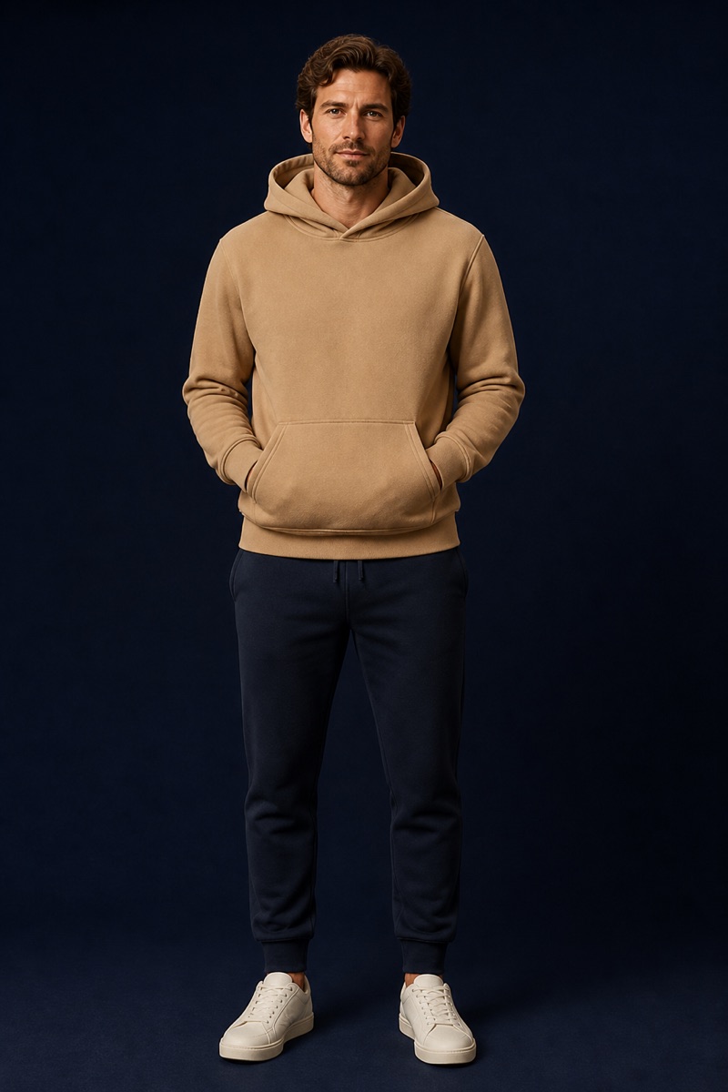 Oversized hoodie worn on model